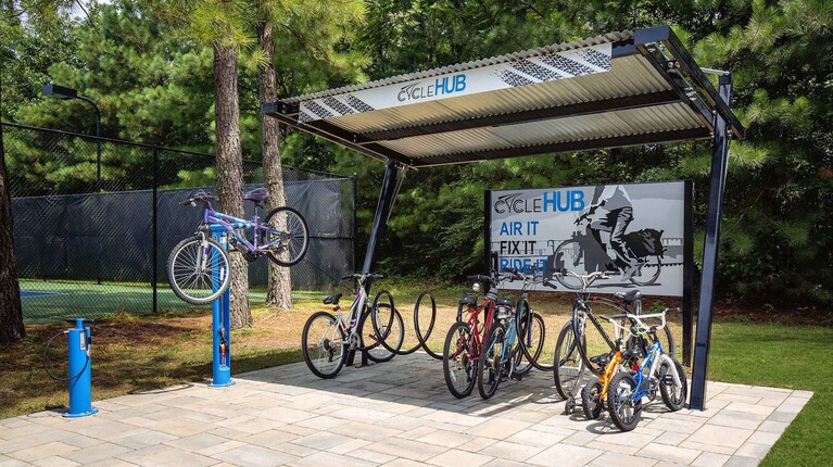 Cycle Hub with Storage and Repair Station