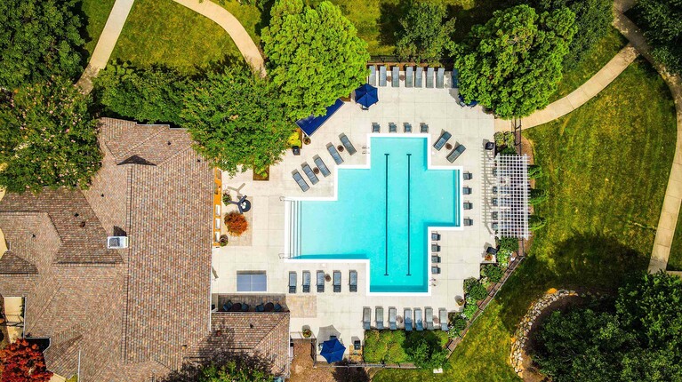 Overhead View of Pool and Clubhouse