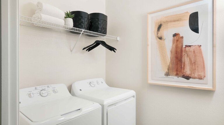 Laundry Room with Full-Size Washer and Dryer